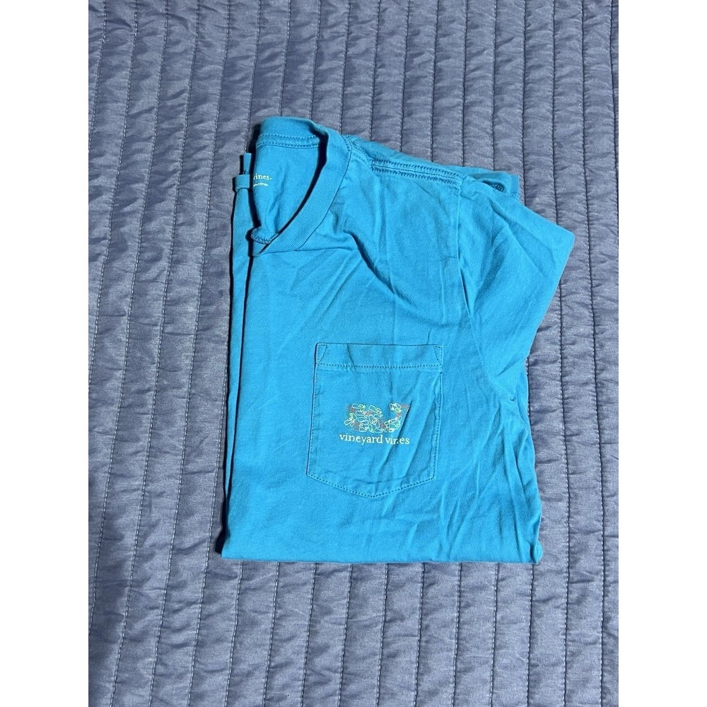 Vineyard Vines Boys Short Sleeve Pocket T-Shirt Lot of 4 Blue Green Size L 16 - Picture 3 of 9